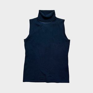 Kate Hill Black Sleeveless Turtleneck Sweater Size Small